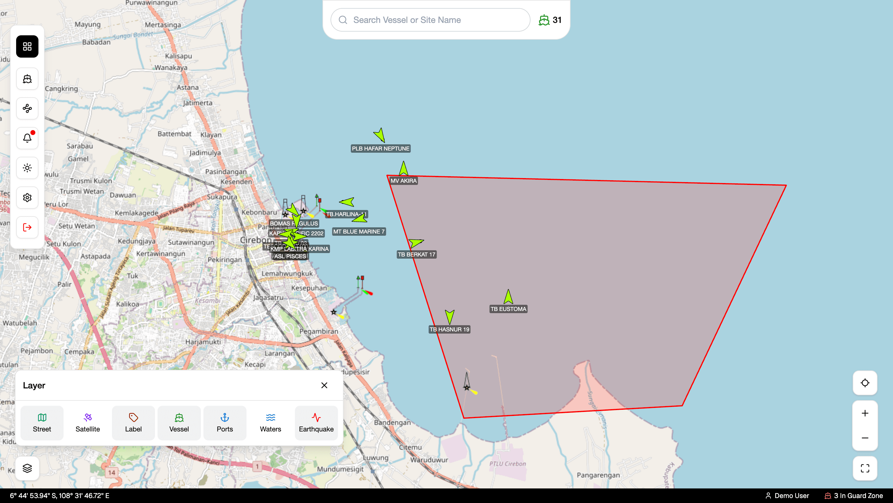 Peta OpenStreetMap pada Vessel Monitoring System Integrasea