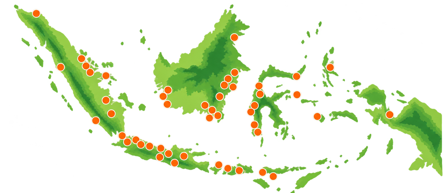 Peta site implementasi Integrasea di berbagai wilayah Indonesia
